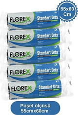 Florex Orta Boy 55x60 cm 20x5 Adet Çöp Poşeti