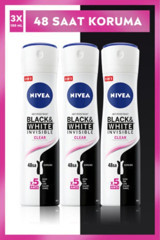 Nivea Black&White Invisible Clear Sprey Kadın Deodorant 3x150 ml