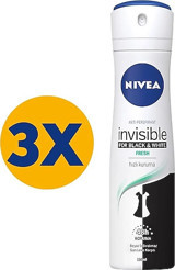 Nivea Invisible Black&white Fresh Sprey Deodorant 3x150 ml