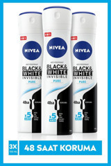 Nivea Invisible Black&white Pure Sprey Kadın Deodorant 3x150 ml
