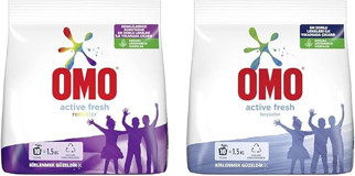 Omo Active Fresh Renkliler ve Beyazlar İçin 20 Yıkama Toz Deterjan 2x1.5 kg