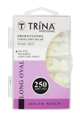 Trina 8 Parlak 250'li Oval Beyaz Takma Tırnak
