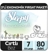 Sleepy Bio Natural 7 Numara Organik Cırtlı Bebek Bezi 80 Adet