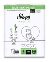 Sleepy Natural 4 Numara Organik Cırtlı Bebek Bezi 246 Adet