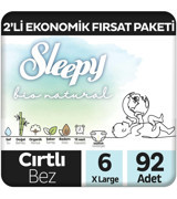 Sleepy Natural 6 Numara Organik Cırtlı Bebek Bezi 92 Adet