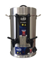 Eda 900 W 7 lt Su Kapasiteli Çelik Tek Demlikli 60 Bardak Çift Musluklu Çelik Elektrikli Semaver Gümüş