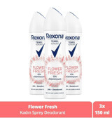 Rexona Flower Fresh Sprey Kadın Deodorant 3x150 ml