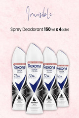 Rexona Invisible Sprey Kadın Deodorant 4x150 ml