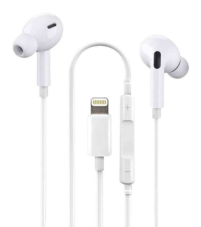 Powermaster PG3 7 Apple Uyumlu Silikonlu Mikrofonlu Lightning Kablolu Kulaklık Beyaz