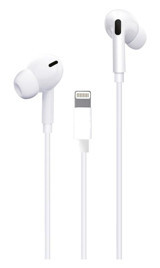 Nettech NT HS03 Apple Uyumlu Silikonlu Mikrofonlu Lightning Kablolu Kulaklık Beyaz