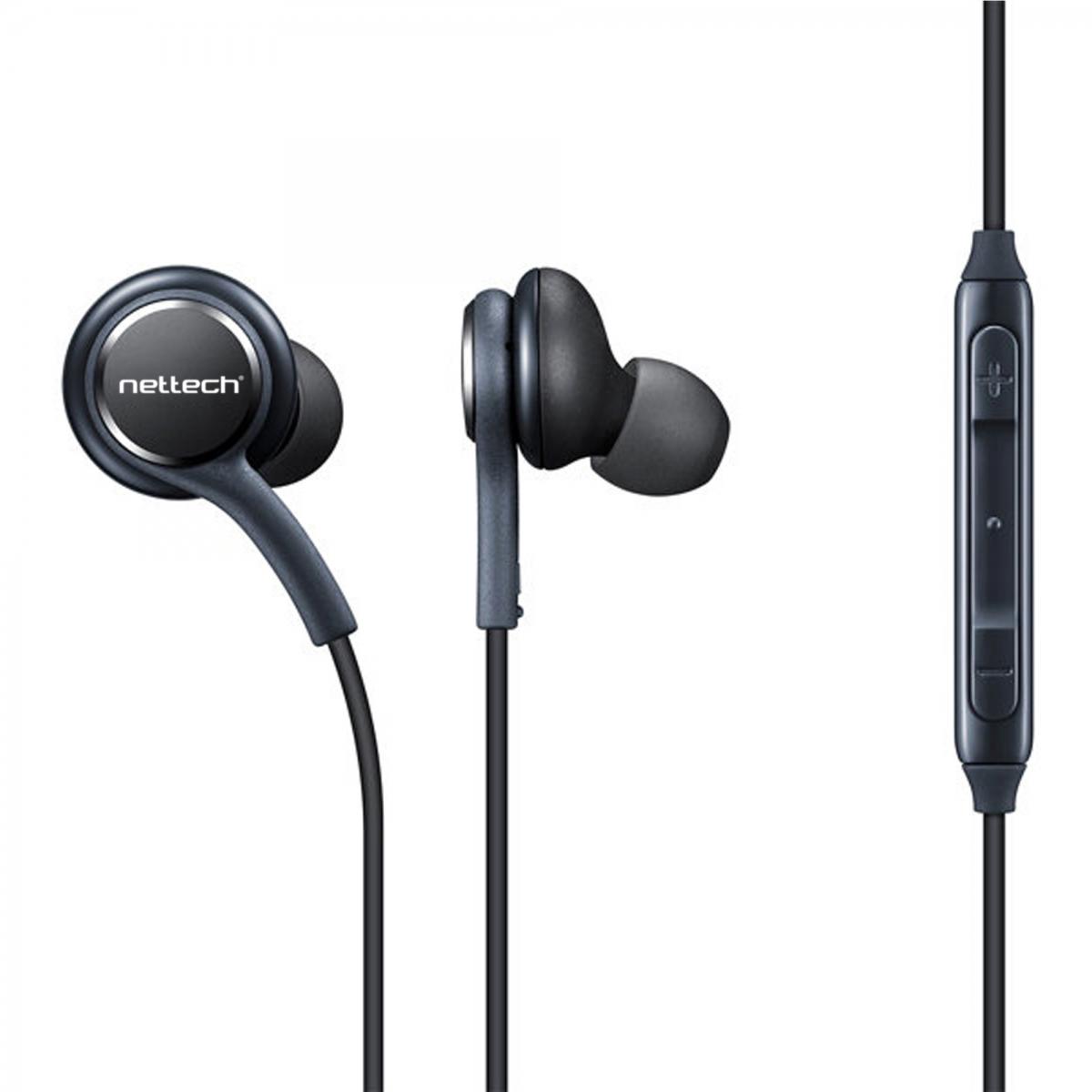 Nettech NT 34 Silikonlu Mikrofonlu 3.5 mm Jak Kablolu Kulaklık Siyah