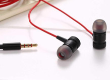 Xipin HX 730 Silikonlu Mikrofonlu 3.5 mm Jak Kablolu Kulaklık Kırmızı Siyah