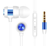 Snopy SN J01 Silikonlu Mikrofonlu 3.5 mm Jak Kablolu Kulaklık Beyaz Mavi