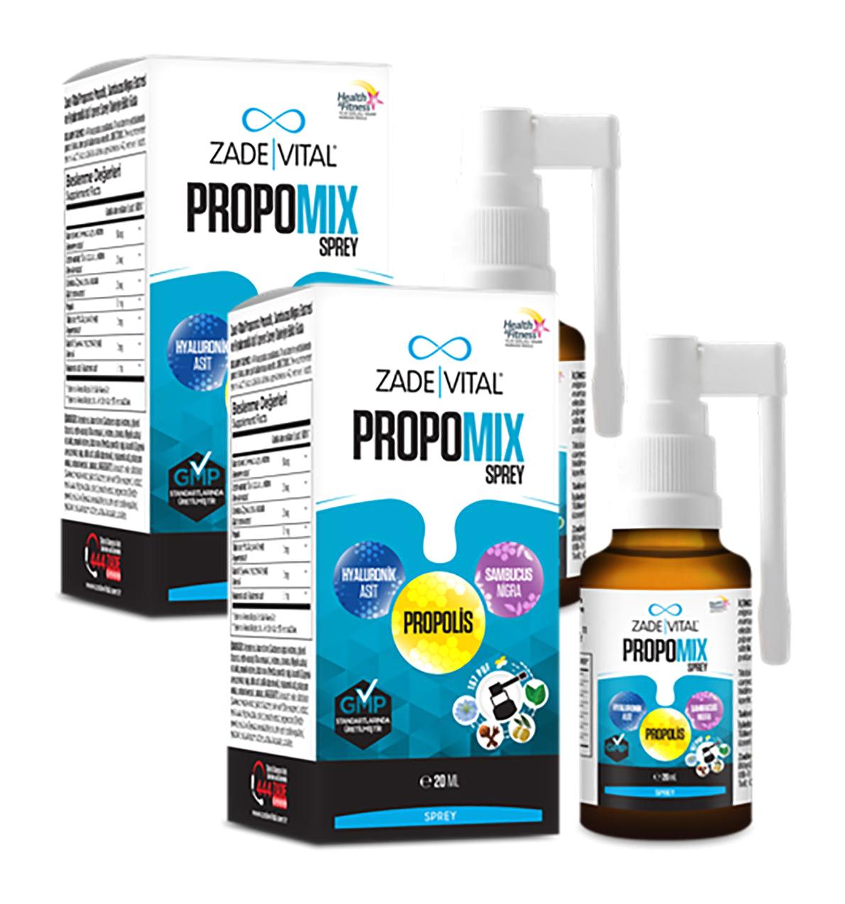 Zade Vital Propomix Çörek Otu Kara Mücver Yetişkin Vitamin 2x20 ml Sprey