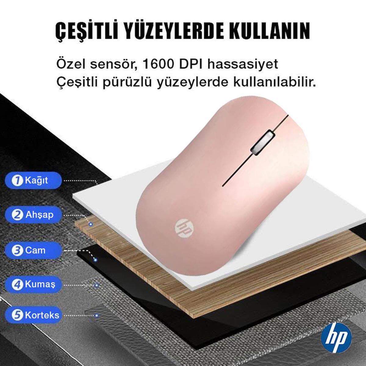 Hp Dm10 Kablosuz Pembe Optik Mouse