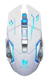 Genel Wolf Q13 RGB Sessiz Ergonomik Makrolu Kablosuz Beyaz Optik Gaming Mouse