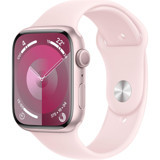 Apple Watch S9 Tansiyon Ölçen Kulaklıklı Kadın Dikdörtgen 45 mm Pembe Silikon Akıllı Saat