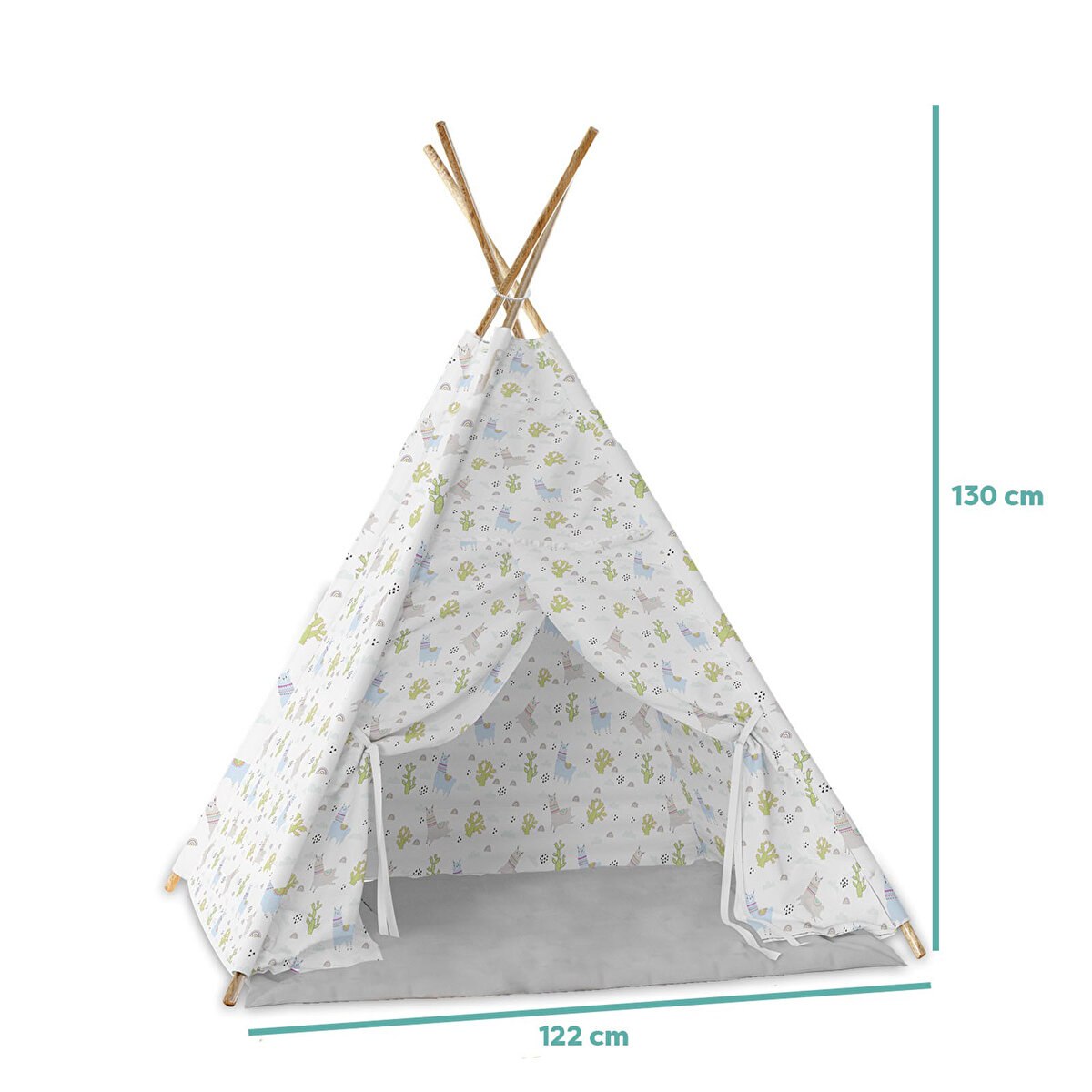 Molie Ahşap Desenli 4-6 Yaş Beyaz Unisex Çocuk Çadırı
