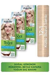 Palette Kalıcı Doğal 12.1 Küllü Buzul Sarısı Amonyaksız Krem Saç Boyası 3x60 ml