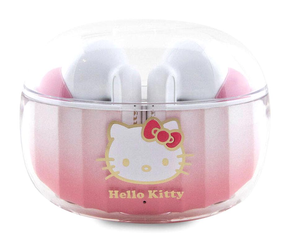 Hello Kitty TWS Tek Mikrofonlu 5.3 Silikonsuz Kablosuz Kulak İçi Bluetooth Kulaklık Pembe