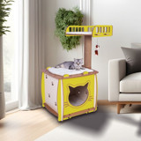 Patihomes Oturaklı Oyuncaklı Katlı 85 cm Kedi Tırmalama Evi