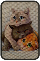Glipet Kedi Desenli 58 cm Kedi Tırmalama Paspası Bej-Gri