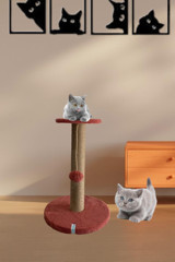 Nursoft Oturaklı Oyuncaklı 42 cm Kedi Tırmalama Direği Rose