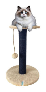 Nursoft Oturaklı Oyuncaklı 42 cm Kedi Tırmalama Direği Bej