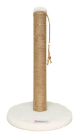 Lena Pet Yuvarlık Oyuncaklı 52 cm Kedi Tırmalama Direği Beyaz