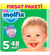 Molfix 3D 5 Numara Cırtlı Bebek Bezi 48 Adet