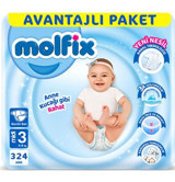 Molfix Anne Kucağı Gibi Rahat 3 Numara Cırtlı Bebek Bezi 3x108 Adet