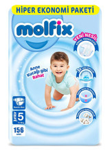 Molfix Bakteri Tutmayan 5 Numara Bantlı Bebek Bezi 2x78 Adet