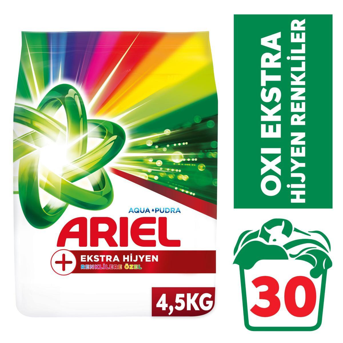 Ariel Aqua Pudra Renkliler İçin 30 Yıkama Toz Deterjan 4.5 kg