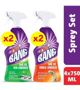 Cillit Bang Yağ Çözücü ve Kireç Çözücü Sıvı Sprey Mutfak ve Banyo Temizleyici 4x750 ml