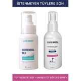 Luis Bien For Natural Beauty Normal Ciltler İçin Koltuk Altı Bacak Genital Bölge Unisex Tüy Dökücü Sprey 100 ml + Tüy Azaltıcı Süt