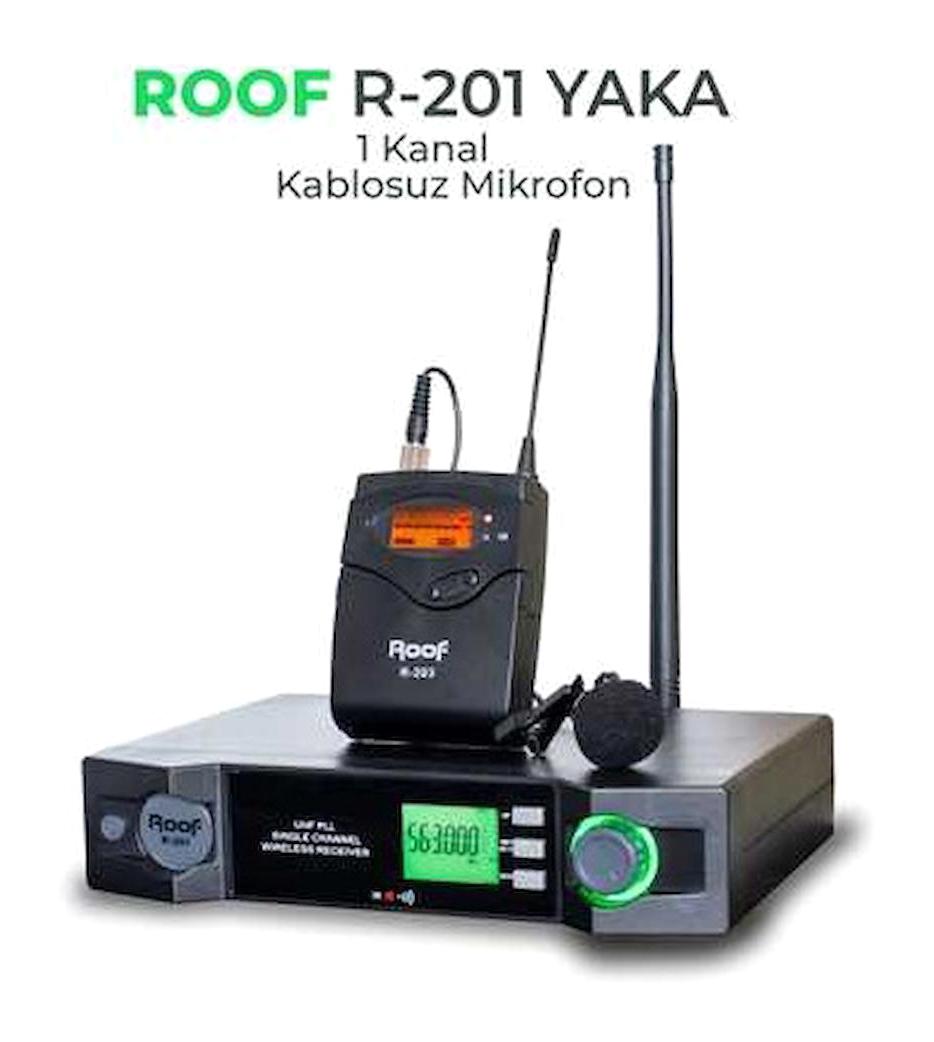 Roof R-201 UHF Condenser Yayıncı Siyah Yaka Mikrofon