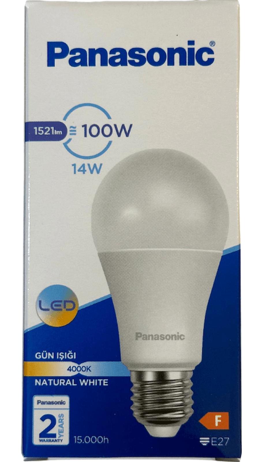 Panasonic 4000 K 14 W Tasarruflu Gün Işığı E27 Armut LED Ampul