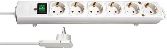 Brennenstuhl Comfort-Line Plus Kalın Anahtarlı 6'lı 2 m Uzatma Kablosu Beyaz
