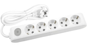 Viko Multi-let 3500 W Kalın Anahtarlı 5'li 3 m Uzatma Kablosu Beyaz