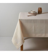 Linens Basic Polyester 160x300 cm Dikdörtgen Masa Örtüsü Krem
