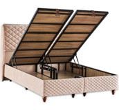 Niron Yatak 200x200 cm Başlıklı Sandıklı Çift Kişilik Baza Pembe