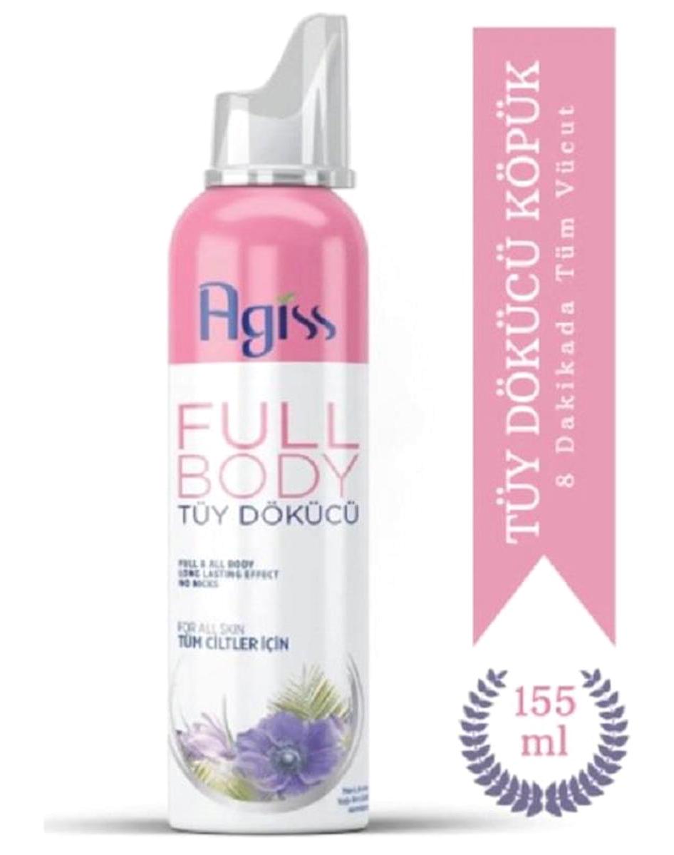 Agiss Tüm Ciltler İçin Genital Bölge Bacak Yüz Koltuk Altı Tüm Vücut Kadın Tüy Dökücü Sprey 155 ml