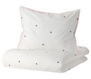 Ikea Vankrets Pamuk 150x200 cm Çarşafsız Puantiyeli Tek Kişilik Nevresim Takımı Beyaz