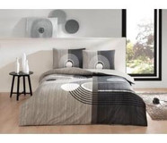 Taç Ranforce Pamuk 160x220 cm Çarşaflı Geometrik Tek Kişilik Nevresim Takımı Gri