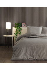 Doqu Home Pure Line Pamuk 160x220 cm Çarşaflı Düz Renk Tek Kişilik Nevresim Takımı Bej