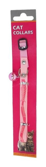 Eastland Balık Desenli Pembe Ayarlanabilir Gezdirme Boyun Kedi Tasması