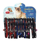 Eurocat Balık Desenli Çıngıraklı Çok Renkli Ayarlanabilir Gezdirme Boyun Kedi Tasması