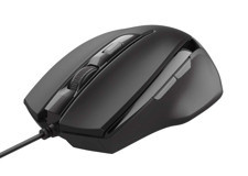Trust Voca Yatay Makrolu Kablolu Siyah Optik Mouse