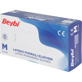 Beybi Pudralı Lateks Beyaz Medium Temizlik Eldiveni