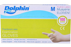 Dolphin Beyaz Latex Medium Temizlik Eldiveni